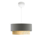 Ceiling light Sombre fabric in grey-yellow color D30x15cm