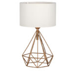 Столна ламба PWL-1080 E27 бело-златна D22x37cm