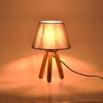 Table lamp PWL-1071 Ε27 grey-walnut D22x32cm - Image 2
