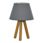 Table lamp PWL-1071 Ε27 grey-walnut D22x32cm