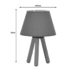 Table lamp PWL-1071 Ε27 grey-walnut D22x32cm - Image 4