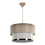 Таванска светилка PWL-1090 E27 бело злато D30x20cm