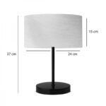 Roojee E27 table lamp in beige-black shade D24x37cm - Слика 2