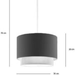Rufio E27 ceiling lamp in beige-brown shade D50x20cm - Слика 2