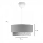 Tachi E27 ceiling lamp in anthracite-cream shade Φ30x20cm - Image 2