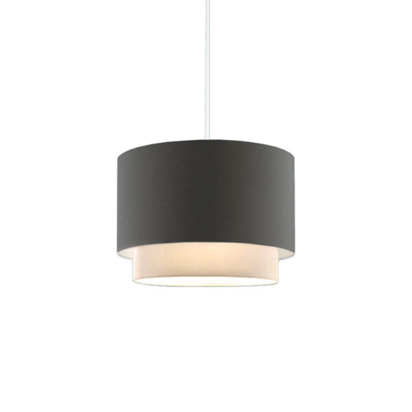 Tachi E27 ceiling lamp in anthracite-cream shade Φ30x20cm