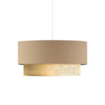 Ceiling light Sombre fabric in brown-yellow color D30x15cm