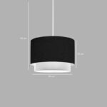 Tachi E27 ceiling lamp in black-cream shade D30x20cm - Слика 2