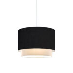 Таванска светилка Tachi E27 во црно-крем нијанса D30x20 см