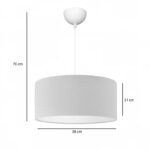 Single-light ceiling lamp PWL-1091 E27 in cream shade D38x21cm - Слика 2