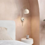 Wall lamp - sconce Skons E14 in cream-gold shade 12x28x63cm - Слика 2
