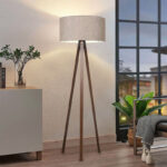 Floor lamp PWL-1059 E27 in sand/beige-walnut shade D38x140cm - Image 2