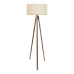 Floor lamp PWL-1059 E27 in cream-walnut shade D38x140cm
