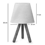 Table lamp PWL-1071 Ε27 beige-walnut D22x32cm - Image 2