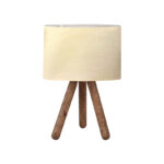 Table lamp PWL-1071 I Ε27 beige-walnut D19x32cm