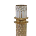 Decorative vase Sammy Inart metal in gold and white shade D15.2x88.4cm - Image 2