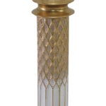 Decorative vase Sammy Inart metal in gold and white shade D15.2x88.4cm - Image 3