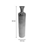 Decorative vase Goro Inart metal in white and rose gold color D19.7x88.9cm - Image 2