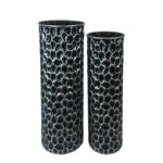 Phob Inart decorative vase set of 2 metal in black shade