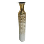 Decorative vase Monac Inart metal in gold and white shade D14.6x87.6cm