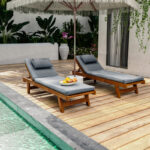 Sunbed Sunset solid beech wood walnut - Image 4