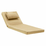 Lounger sunbed Sadie fabric beige 65x185x10cm