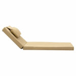 Lounger sunbed Sadie fabric beige 65x185x10cm - Image 3