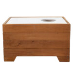 Table-champagne stand Otis beech wood walnut-white marble 60x42x35cm - Слика 2