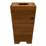 Planter-bucket Otis solid beech wood walnut 43x43x70.5cm - Слика 2