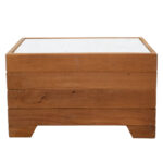 Table stand Otis beech wood walnut-marble white 60x42x35cm - Image 2