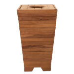 Planter-bucket Otis solid beech wood walnut 43.5x43.5x75cm - Слика 2