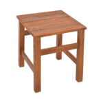 Summrine beach table solid beech wood in walnut color 40x40x45cm - Image 3