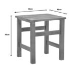 Summrine beach table solid beech wood in walnut color 40x40x45cm - Image 4