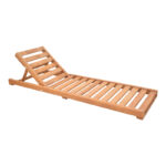 Deckchair Specta solid beech wood in walnut color 60x190x50cm