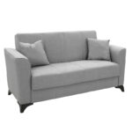 2 seater sofa-bed Asma fabric grey 156x76x85cm