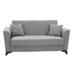 2 seater sofa-bed Asma fabric grey 156x76x85cm - Image 3