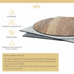 Inspire table top HPL gray cement Φ69cm 12mm thick - Слика 3