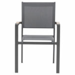 Pori anthracite aluminum armchair with natural plywood - Image 4