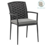 Armchair Moritz aluminum anthracite rope-grey cushion