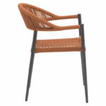 Armchair Freiburg aluminum black-rope natural-brick red - Слика 4