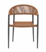 Armchair Freiburg aluminum black-rope natural-brick red - Слика 5