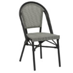 Chair Paris aluminum black-textilene black and white