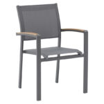 Dining Set 5pcs Ecco-Pori aluminium anthracite-textilene grey 160x90x75cm - Слика 2