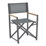 Director's chair Mabu dark grey aluminum 56x48x86cm