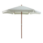Umbrella professional Trigo wood off-white fabric Φ3m
