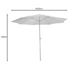 Professional umbrella Frow white aluminum-beige fabric Φ3m - Слика 2