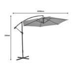 Umbrella with base Jiopel single piece aluminium-fabric beige-grey D3m - Image 4