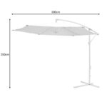 Umbrella Jiopel one-piece fabric white aluminum-beige fabric Φ3m - Image 2