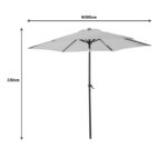 Umbrella Frow anthracite aluminium-beige-grey fabric Φ3m - Image 2