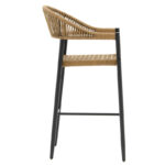 Bar stool Kerr pe rattan natural-leg black aluminum - Слика 3